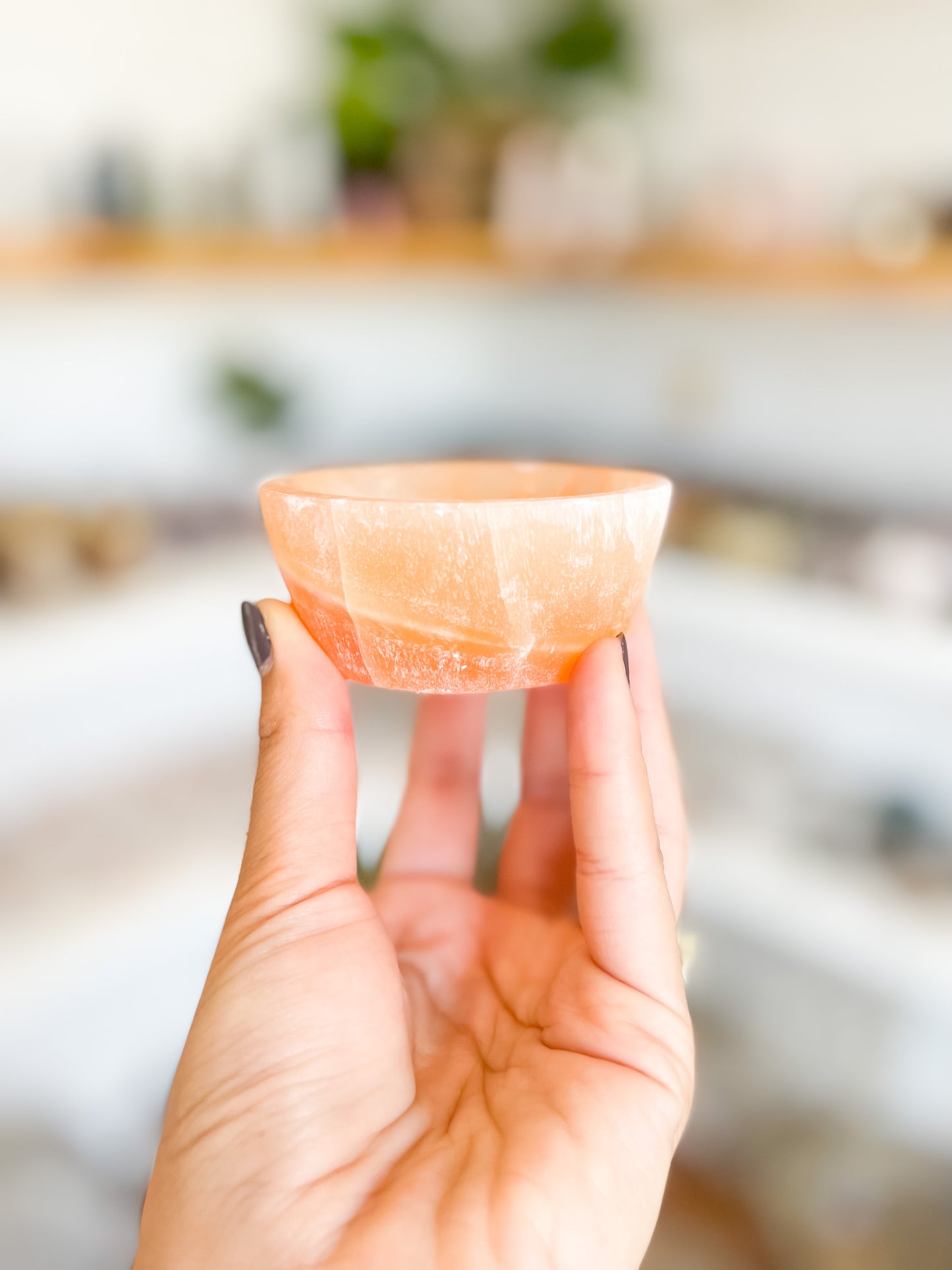 Peach Small Satin Spar Bowl