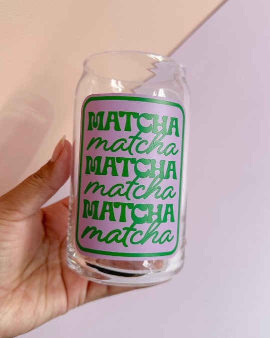 Matcha Glass Cup 16oz
