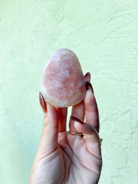 19 Watermelon Calcite Palm Stone