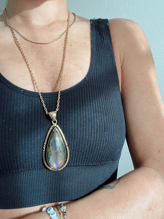 Black Moon Labradorite Necklace