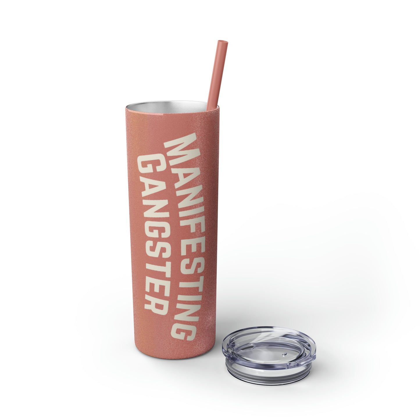 Load image into Gallery viewer, Manifesting Gangster Skinny Tumbler with Straw, 20oz
