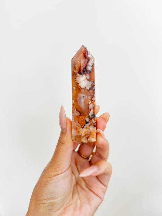 29 Carnelian Flower Agate Towers