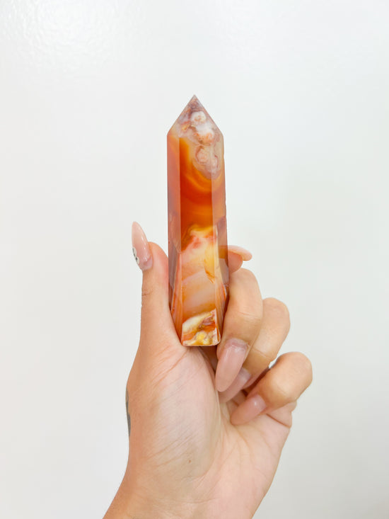 26 Carnelian Flower Agate Towers