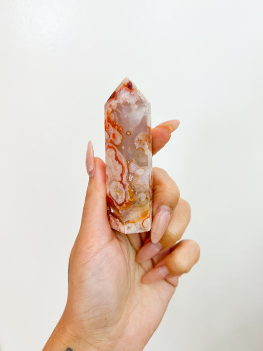35 Carnelian Flower Agate Towers