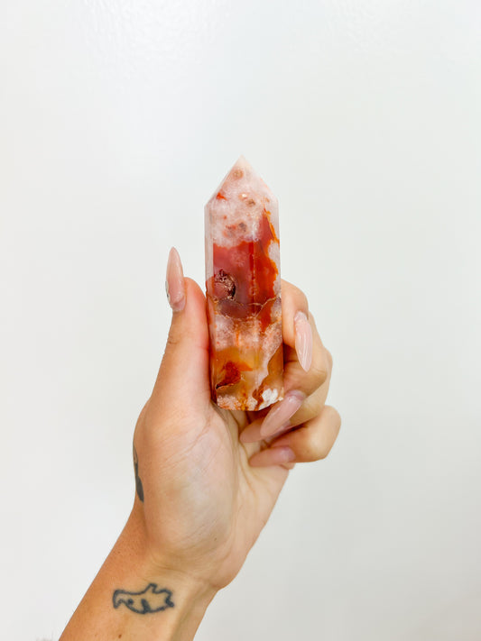 33 Carnelian Flower Agate Towers
