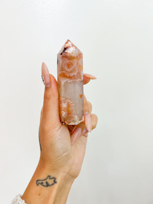 32 Carnelian Flower Agate Towers