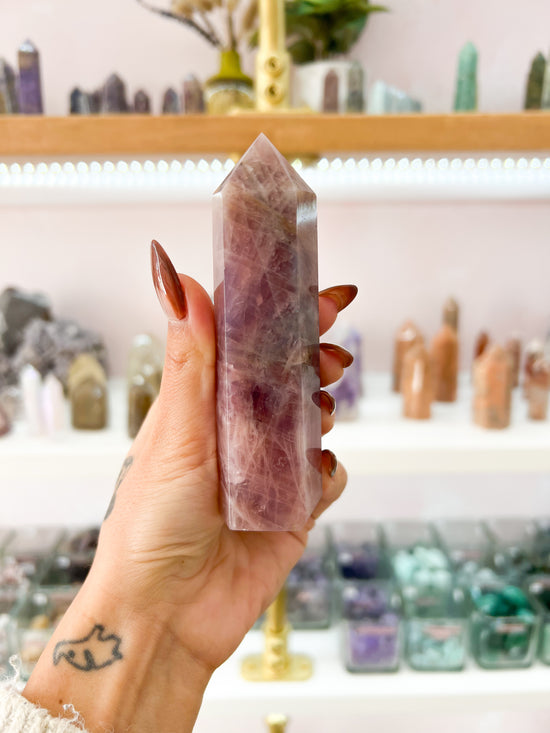 60 Purple Rose Quartz Tower