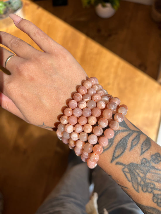 Peach Moonstone Bracelet