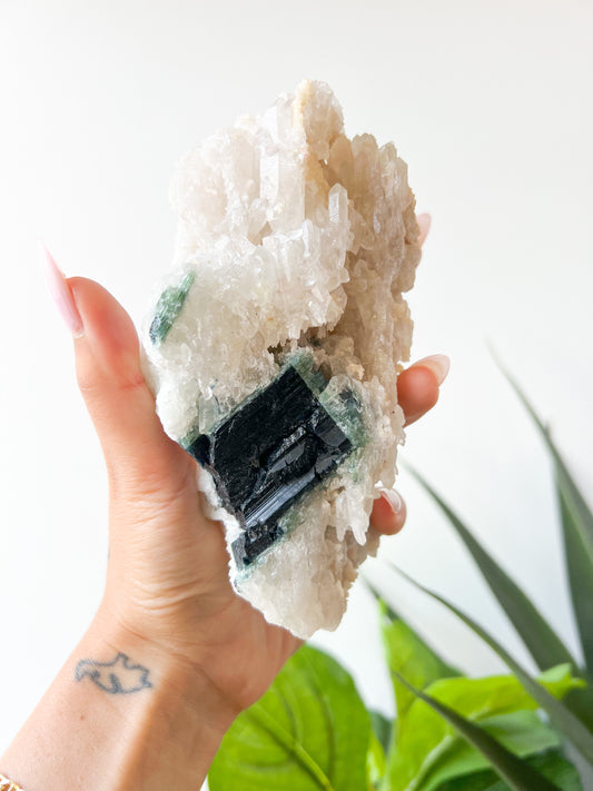 Blue Tourmaline in Quartz