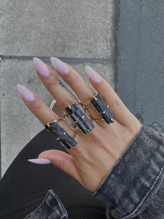 Black Tourmaline Rings