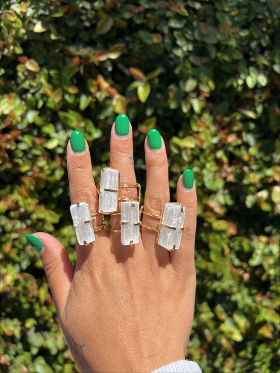 Selenite / Satin Spar rings