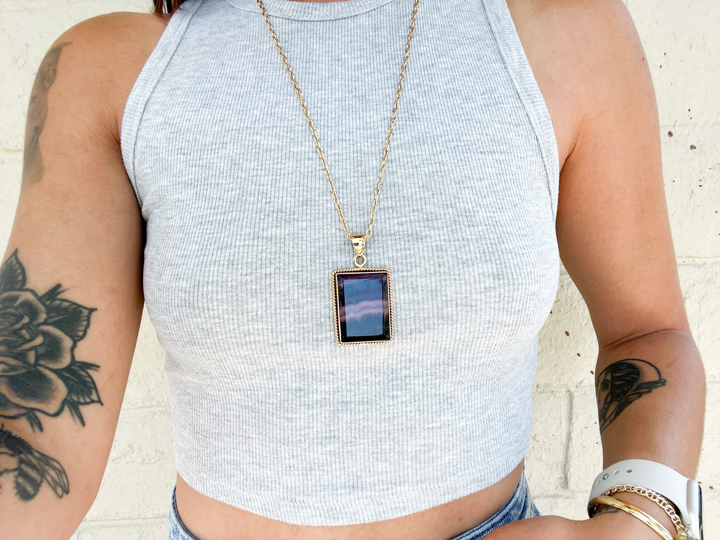 Rainbow Fluorite Necklace