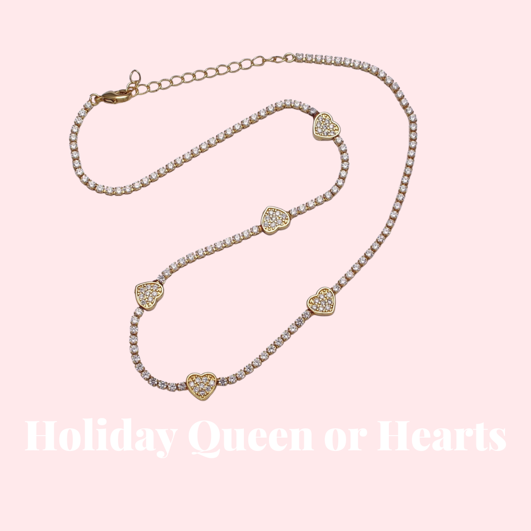 Holiday Queen of Hearts Chocker Tennis Necklace