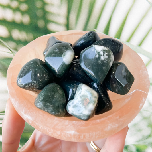 Moss Agate Tumble