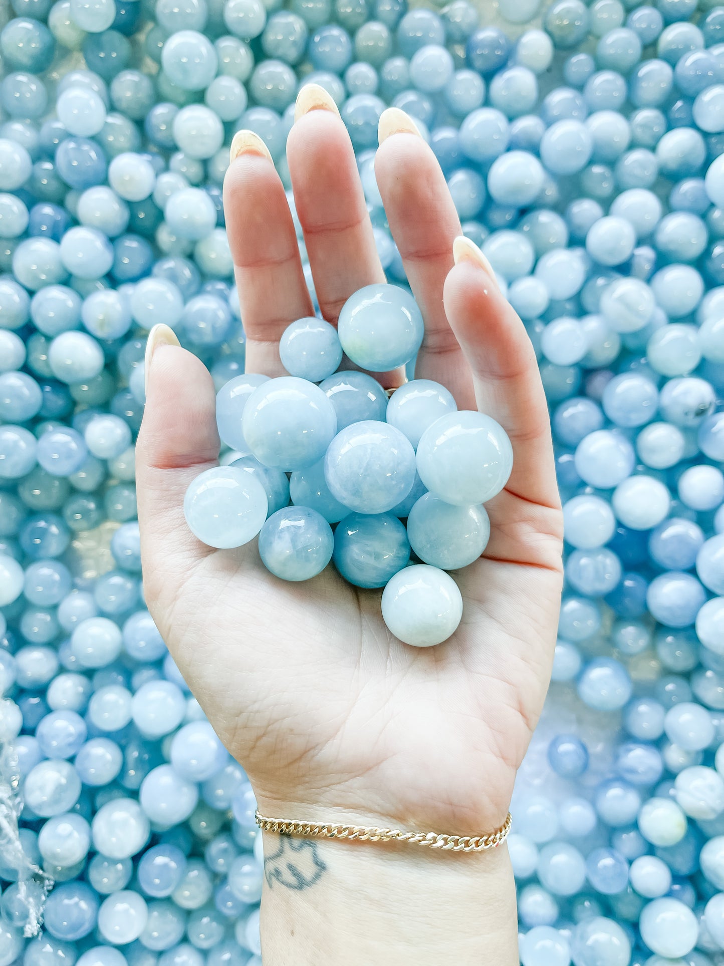 Aquamarine marbles