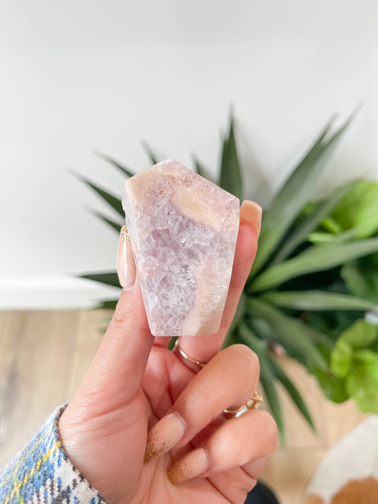 25 pink amethyst flower agate free form
