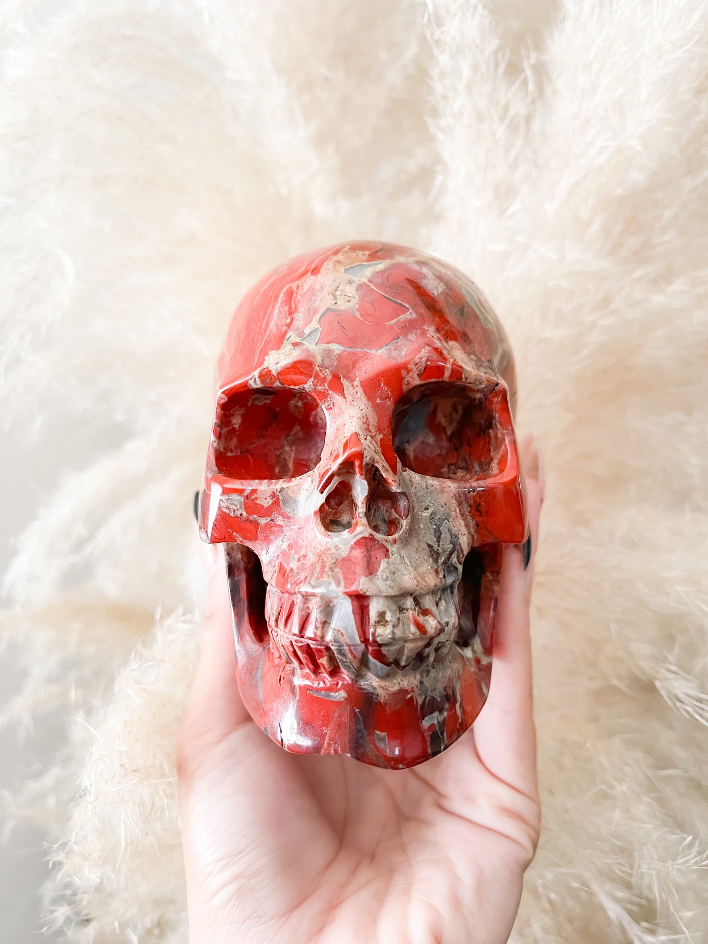 Red Jasper Skull