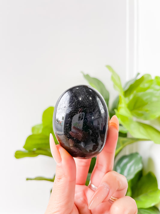 32 Black Tourmaline Palm Stone