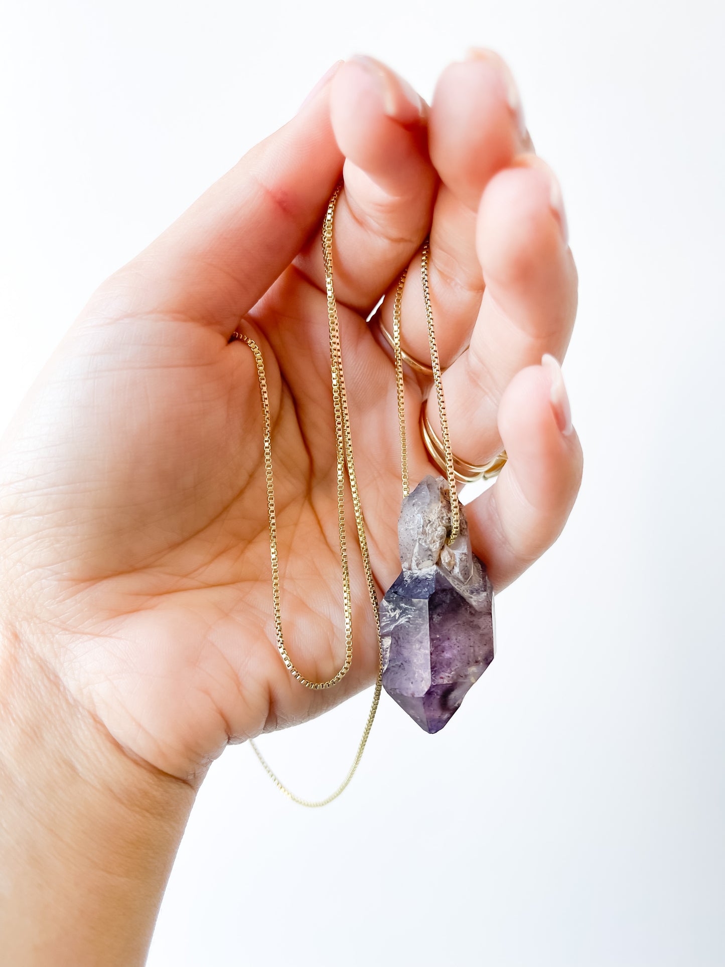 Zimbabwe Amethyst scepter necklace