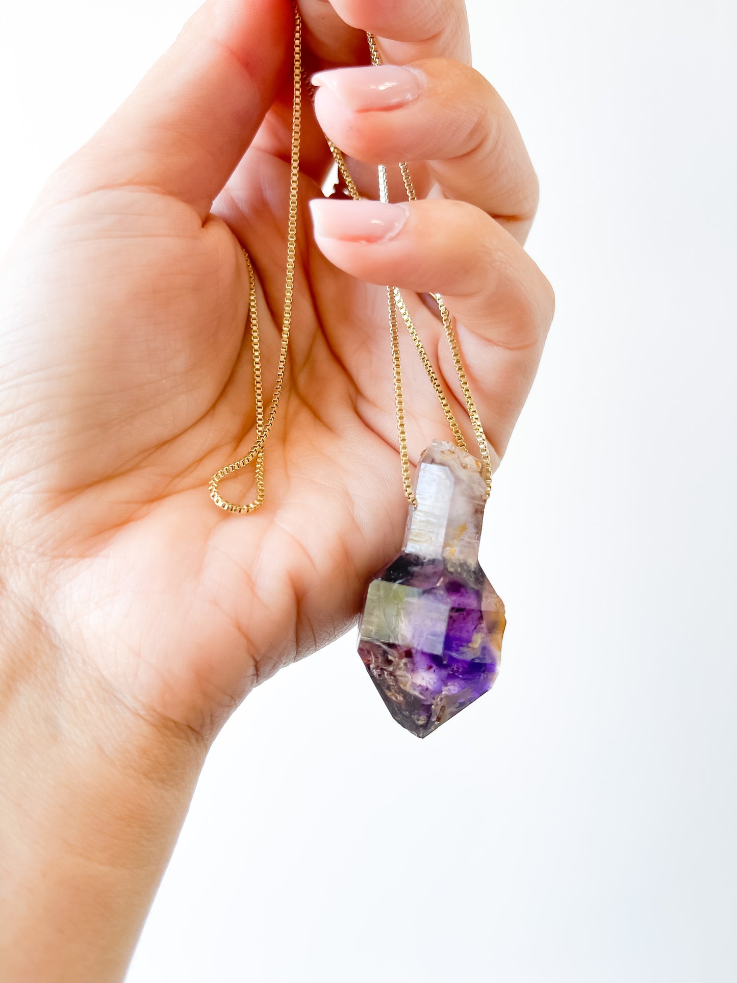 Zimbabwe Amethyst scepter necklace