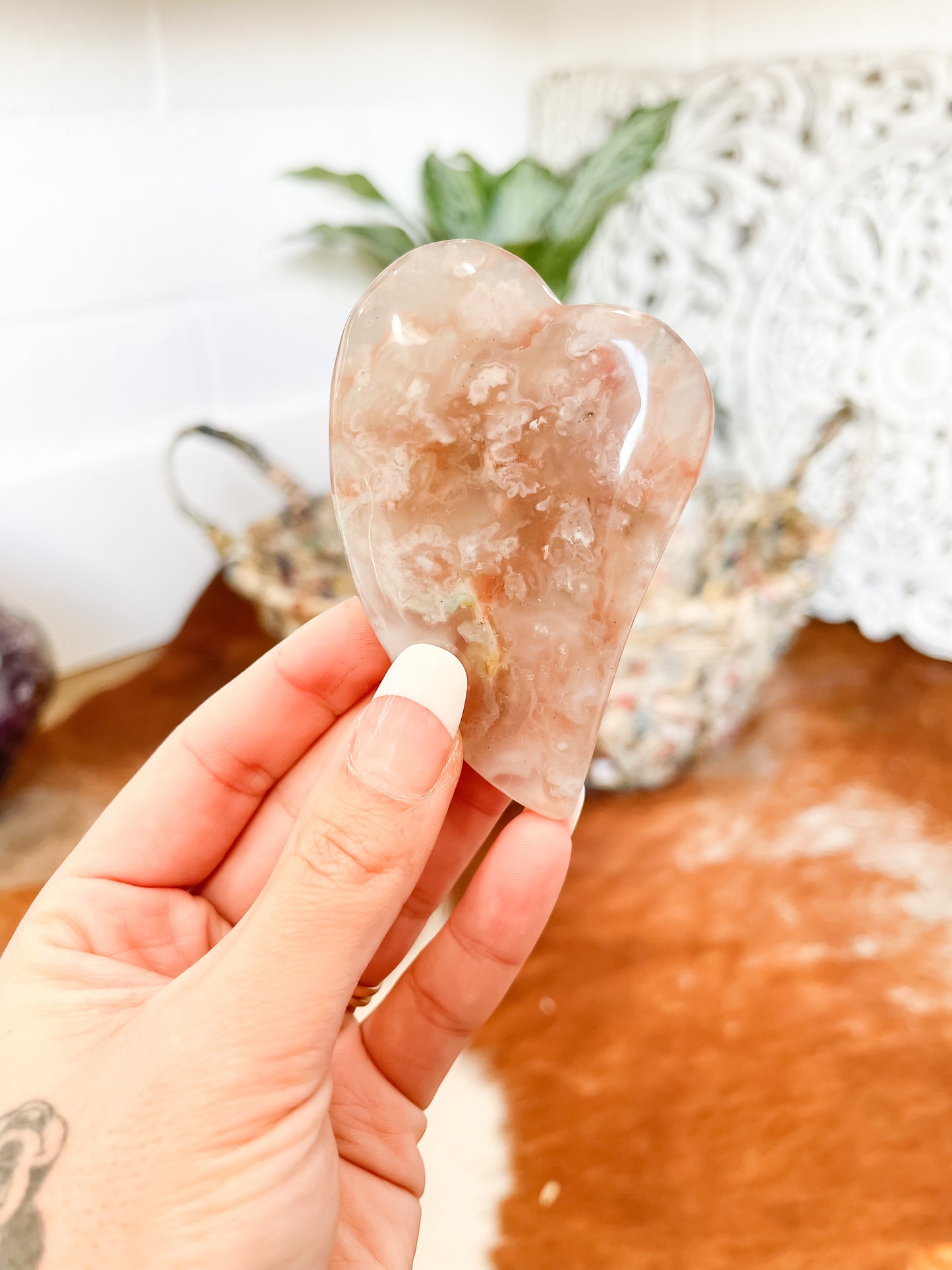 Flower Agate Gua Sha