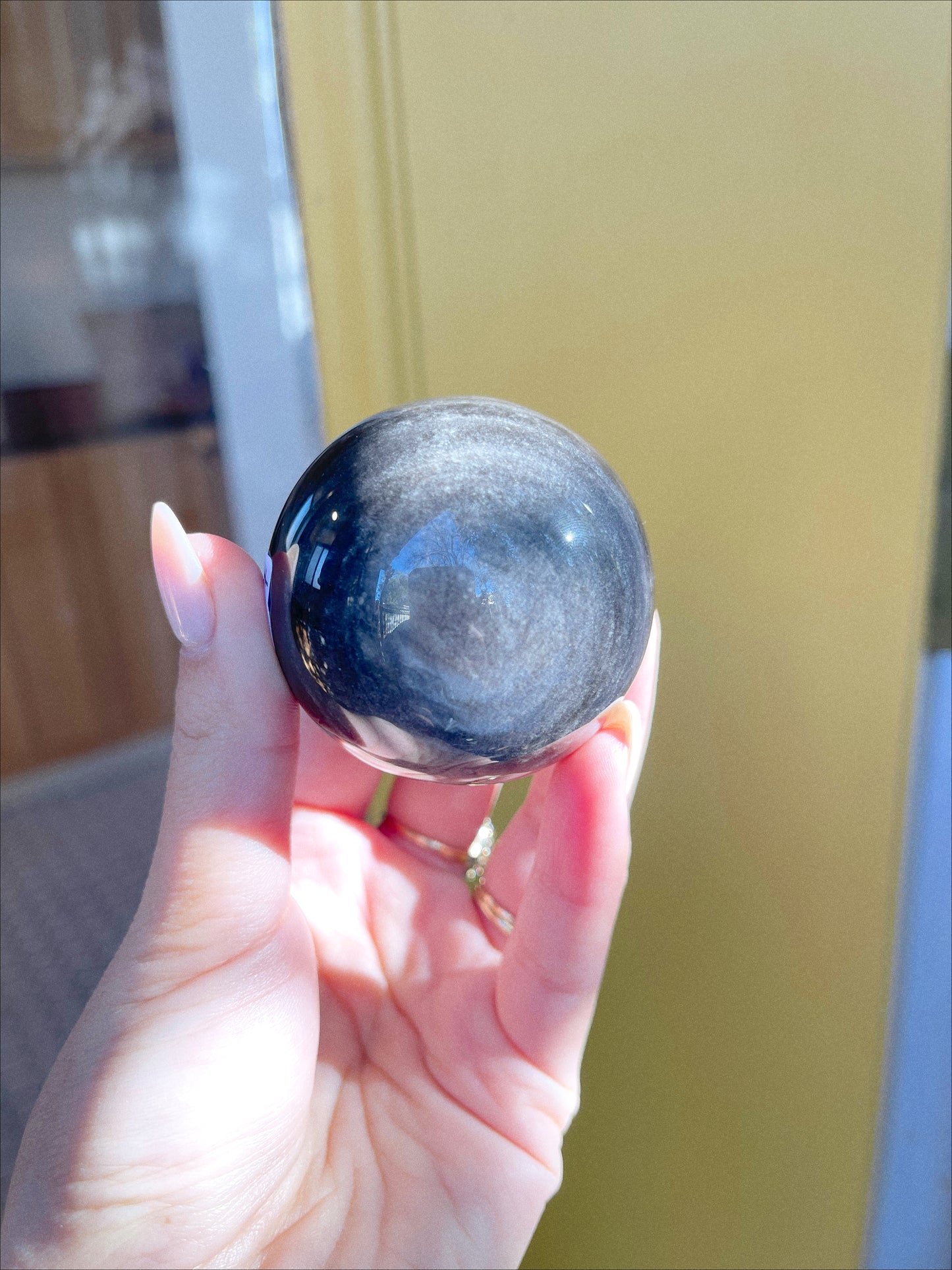 Silver Sheen Obsidian Sphere