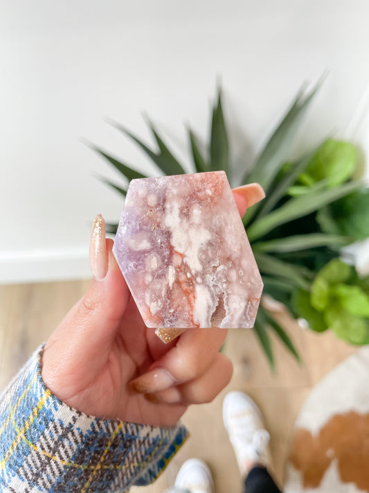 62 pink amethyst flower agate free forms