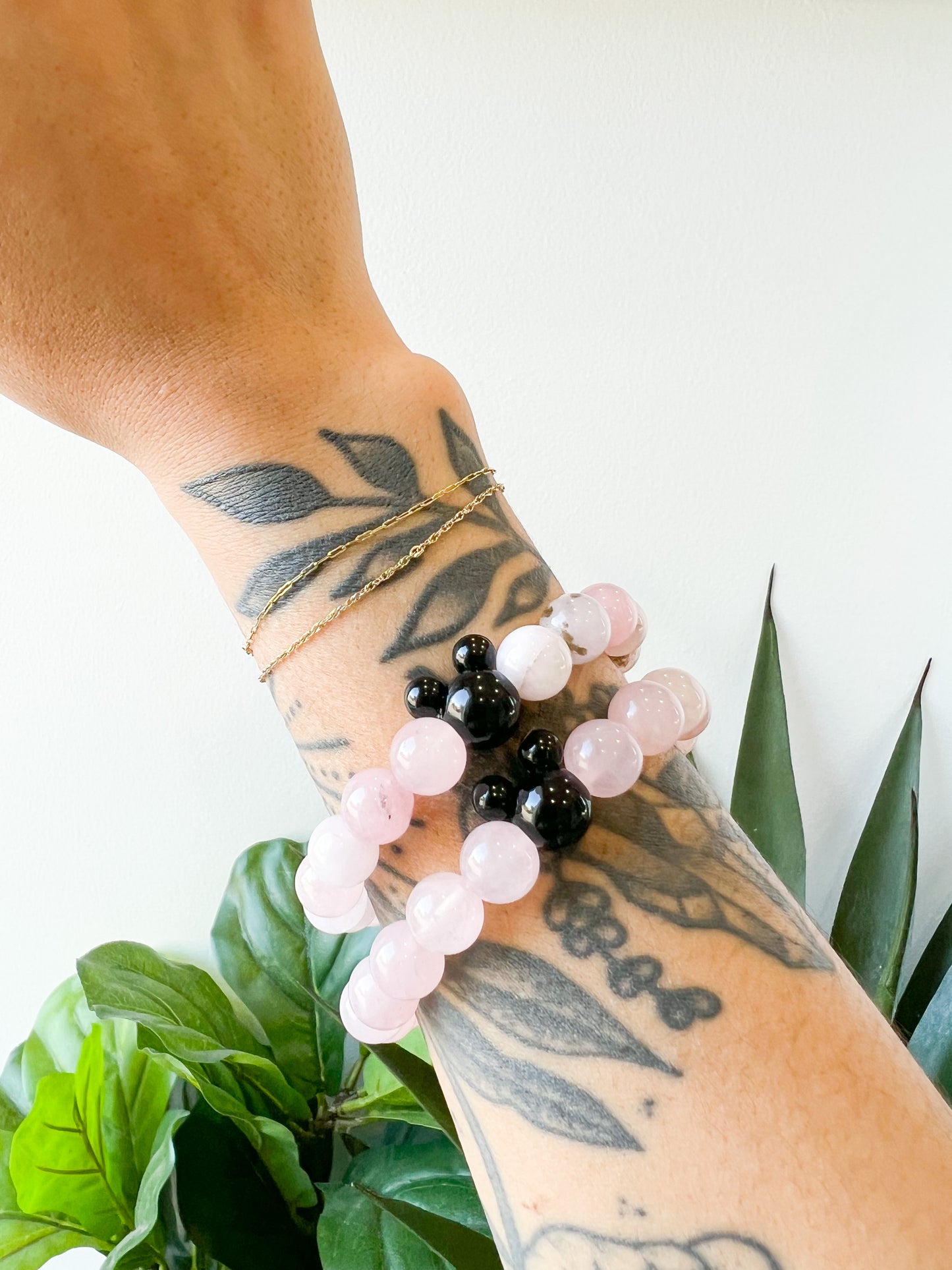 Rose Quartz Mickey Bracelet