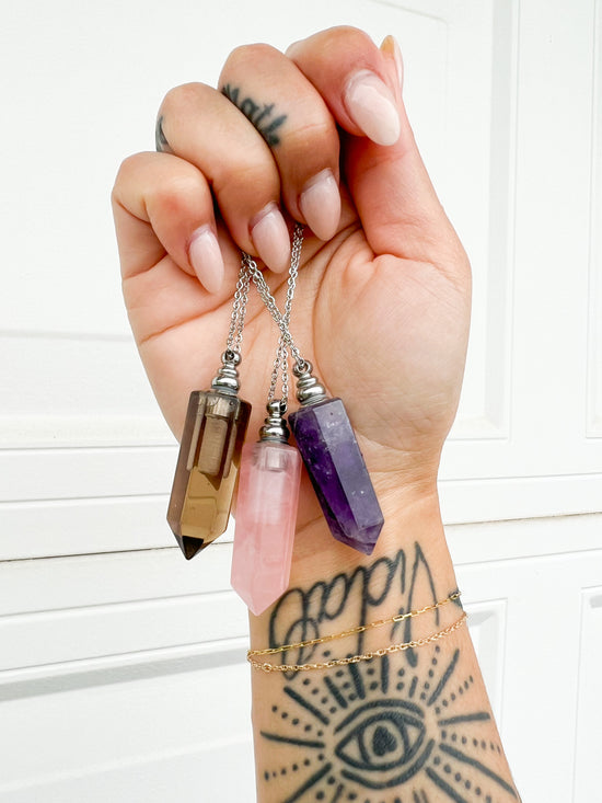 Crystal Essential Oil Necklace