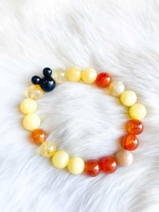 Carnelian/Golden Healer Mickey bracelet