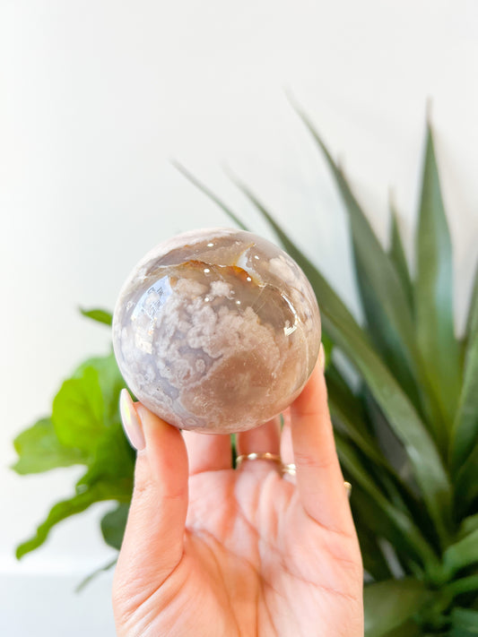 47 Pink Amethyst Flower Agate Sphere