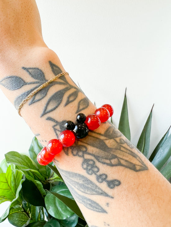 Carnelian Mickey Bracelet